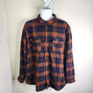 Ezekiel Long Sleeve Plaid Button Down Shirt Men's XXL Orange